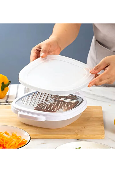 ELEGANT HOME Set of 2 Stainless Steel Square Vegetable Graters Color Multicolour