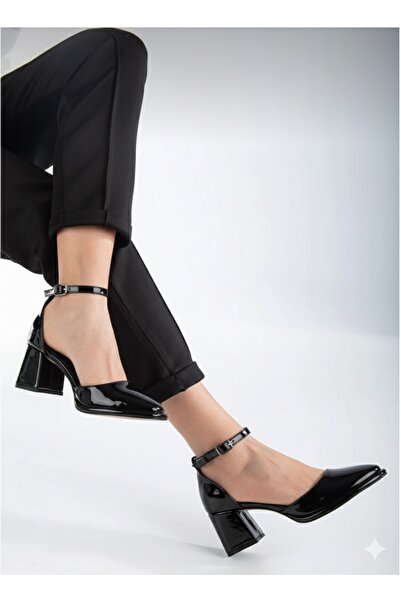 İZCE MODA Piele Lacuita Neagra - Pantofi cu platforma cu toc