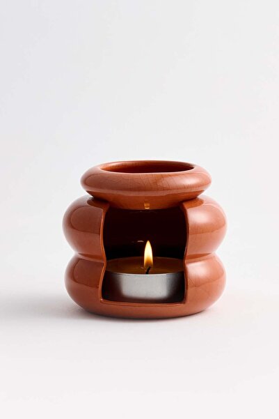 Yel Studios Premium El Yapımı Modern Koyu Terakota Buhurdanlık