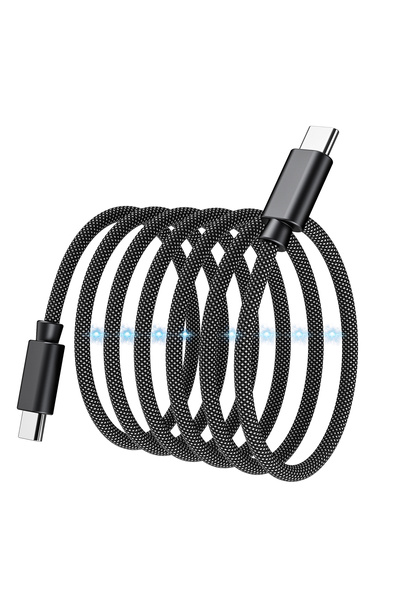 CHOETECH Cablu USB-C 100W PD cu organizator magnetic 1,2 m - Negru