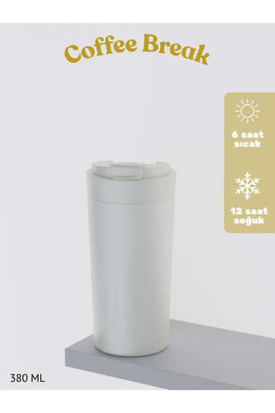 Star Termos Soothe 380 ml / 13 Oz Çelik Termos - Beyaz