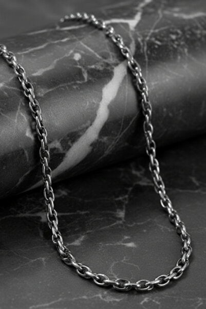 İyyaKee Erkek 6mm Yuvarlak Kral Model 316 L Çelik Kolye Zincir