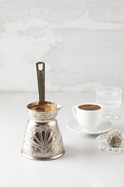 cezpot Oyster Patterned Cast Iron Coffee Pot Large Size for 6 People - Compatible with Induction Cookers 450 ml