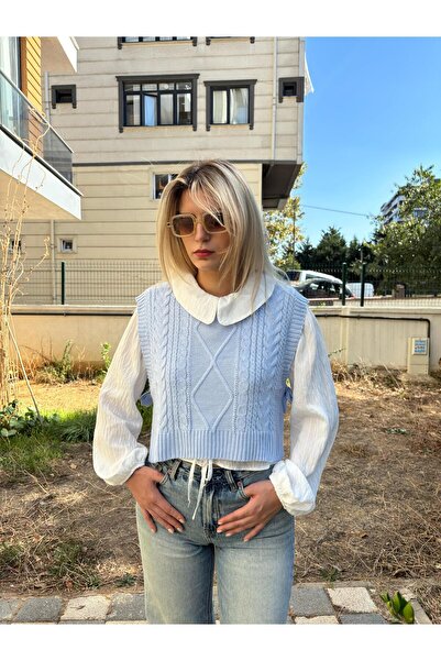 Store Yandan Bağlamalı Örgü Süveter