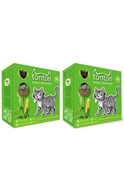 Tonton Mısır Koçanı Granülü Topaklaşan Doğal Kedi Kumu 8 Lt x 2 ADET