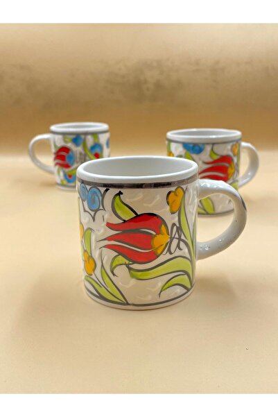Süsler Çini ve Seramik Espresso Coffee Glass 2Pcs Handmade Patterned Cup and Mug
