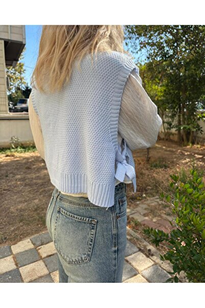 Store Yandan Bağlamalı Örgü Süveter