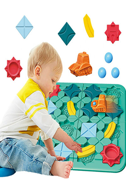 a v d a Labirent Araba Yol Kodlama Eğitici Zeka Kutu Oyunu - 4 Seviyeli Puzzle Labirent Araba Oyunu