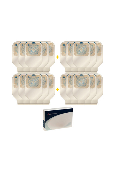 Mediszintech Set 20 pungi de colostomie/ileostomie – flanșă mare 100 mm, opac...