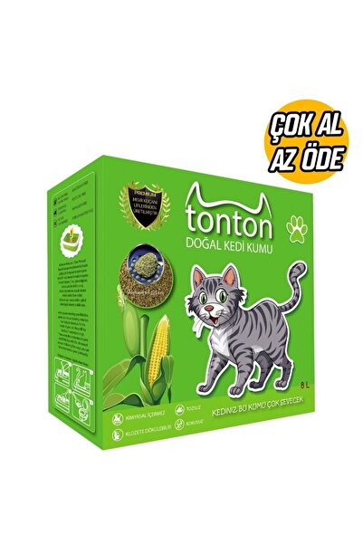 Tonton Mısır Koçanı Granülü Topaklaşan Doğal Kedi Kumu 8 Lt