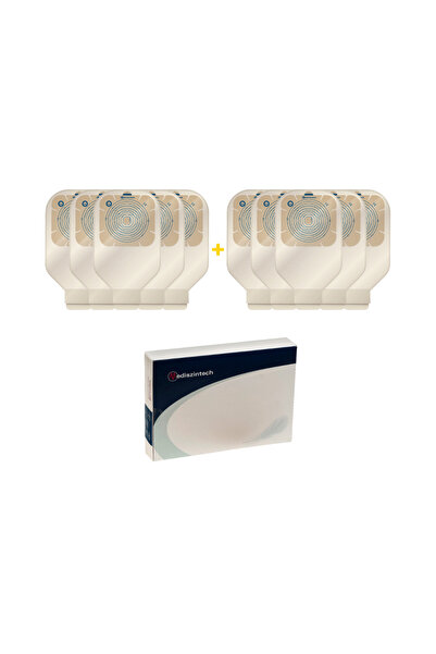 Mediszintech Set 10 pungi de colostomie/ileostomie – flanșă mare 100 mm, opac...