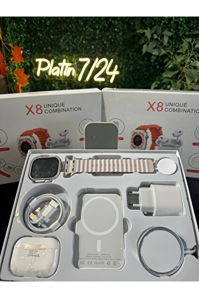 ADR Antroit iphone Teknoloji Seti Akıllı Saat Bluetooth Kulaklık,Powerbank, Kablosuz Şarj ve Adaptörü