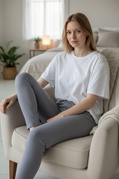 Dantelove Kadın Büyük Beden Pamuklu Fitilli Tek Alt Pijama