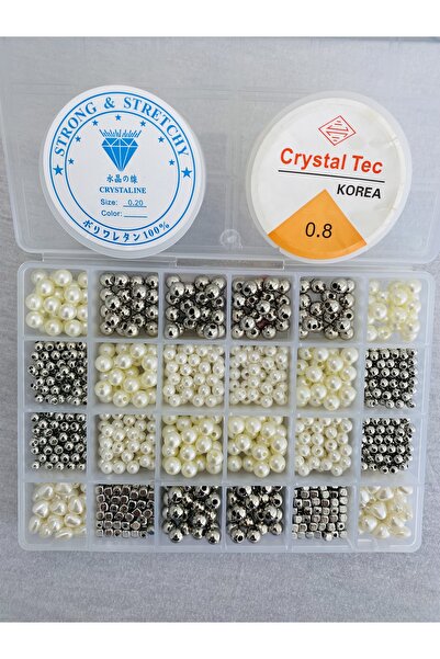 yağmur gökçe SET DE CONSTRUCȚIE DE BIJUTERII DE CULOARE PERLA ȘI ARGINTIE, CU...