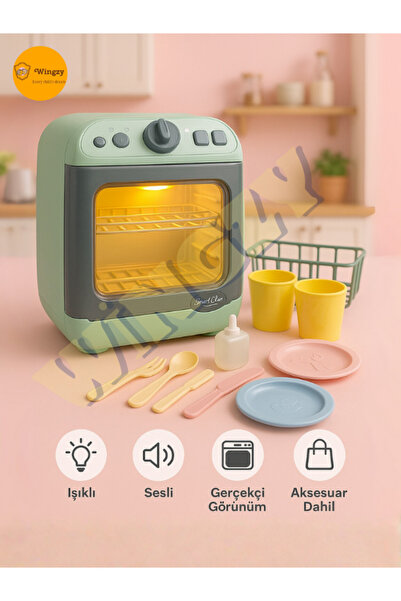 Wingzy Işıklı Sesli Mini Oyuncak Bulaşık Makinesi Seti – Gerçek Görünüm ve Ak...