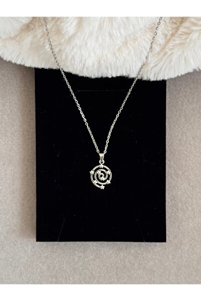 WhimsyWhite قلادة على شكل نجمة حلزونية من الفولاذ الحلزوني/قلادة على شكل حرف ...