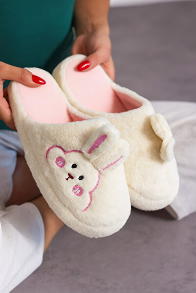 Behtah Kundura Пухнасті безшумні підошви Кролик Фігурні сабо Жіночі домашні капці Пухнасті капці