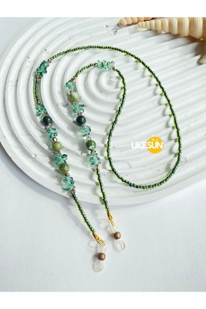 LiKESUN Yesim Natural Stone Women's Eyeglass Chain (70 cm)