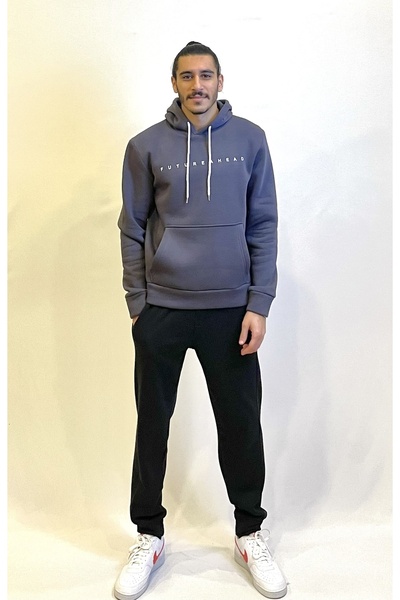 Superlife سويت شيرت رجالي بغطاء للرأس مريح من الصوف 3 خيوط مطبوعة spr24sw14