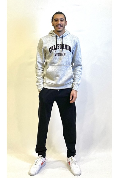 Superlife Чоловічий капюшон, зручний крій, флісова підкладка, 3 нитки, принт Californıa West, світшот spr24sw08