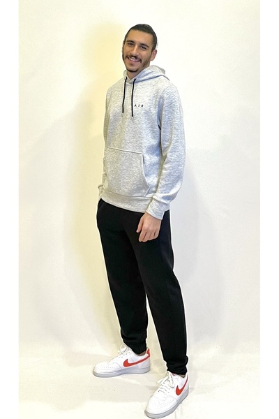 Superlife Чоловіча кофта з капюшоном, зручна, з флісовою підкладкою, 3 нитки, товста, з вишивкою AR, світшот spr24sw07