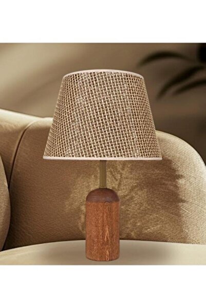 DEDE Natural Brown Wooden Brown Rattan Hat Lamp Shade