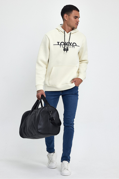 Superlife Hooded Comfortable Fit Fleece Inside 3-Thread Tokyo Printed Sweatshirt Spr24Sw12