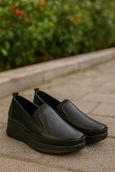 POTEEN Women's Comfort Shoes Genuine Leather -Black