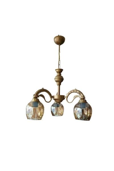 DEDE ÜÇLÜ RİGA ESKİTME AVİZE AŞAĞI BAKAN BAL RENGİ CAMLI