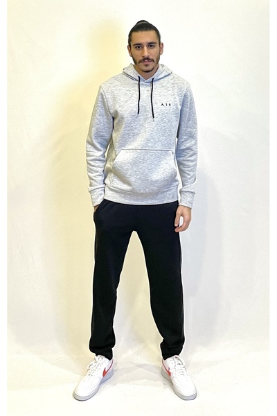 Superlife Чоловіча кофта з капюшоном, зручна, з флісовою підкладкою, 3 нитки, товста, з вишивкою AR, світшот spr24sw07