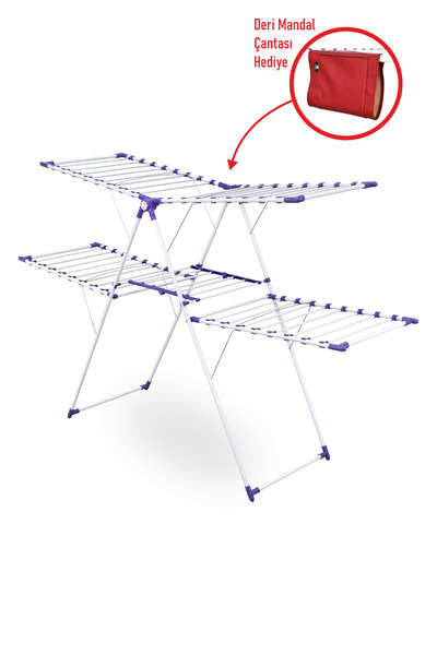 VİLİNZE Guru XL Çift Katlı Çamaşır Kurutmalık Kalın Borulu Askılık