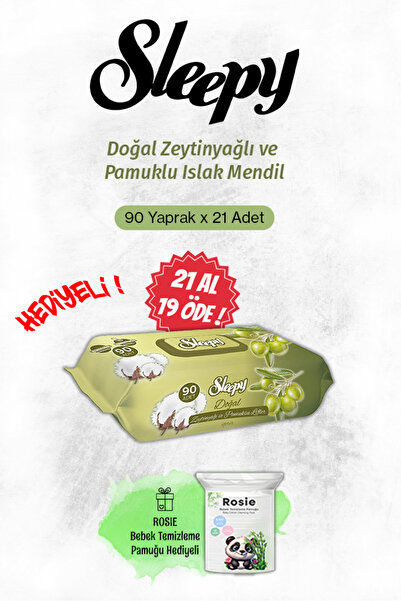 Sleepy 90' lı Zeytinyağlı Pamuklu Bebek Mendili 21 AL 19 Öde Rosie Hediyeli