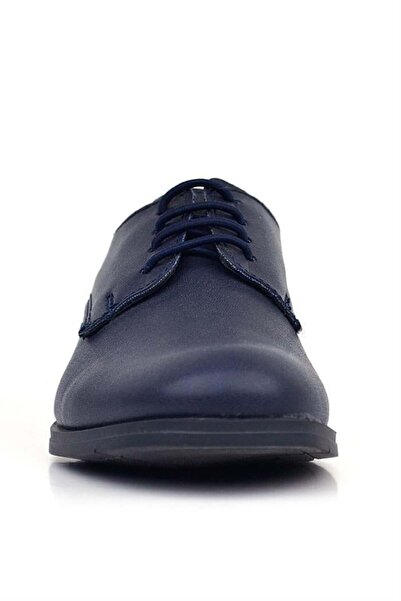 Rakerplus Navy Blue Matte Lace-Up Oxford Children's School Shoes