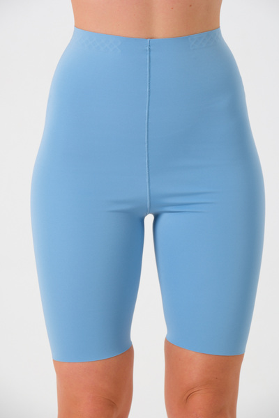 MİSTİRİK Porfy Model Dikişsiz Esnek Şort Spor Korse Mavi Renk 091