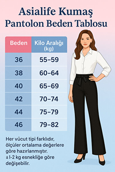 Asia Palazzo Women's Pleated Dabıl Fabric Loose Leg Pants