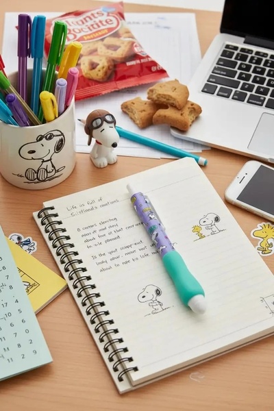 Miniso Snoopy Lisanslı Vintage Serisi Jel Kalem (0.5mm, Siyah)