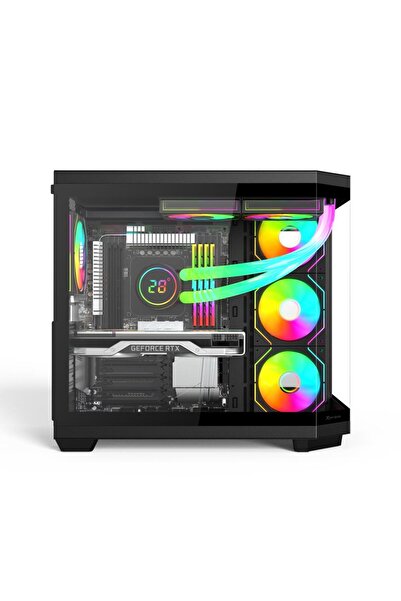 IZOLY T52 Ryzen 7 5700X 32GB 1TB M.2 NVME RTX 5060 8GB 240MM Sıvı Soğutma Oyuncu Masaüstü Bilgisayarı