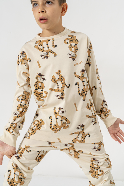 Irmak kids Tiger Pattern 100% Cotton Boys Pajama Set