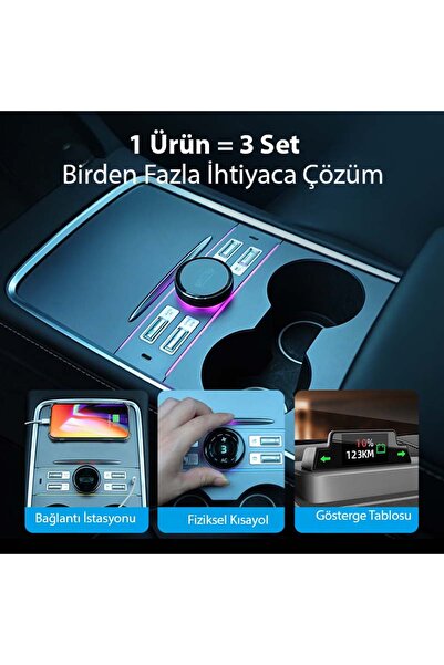 Hilda Tesla Model 3/Y İçin Akıllı LCD Kontrol Modülü – Çift Ekran, Hız Göster...