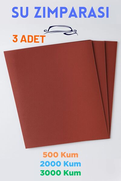 Badem10 Araç Farı Temizleme ve Parlatma Su Zımpara Seti 500 2000 3000 Kum 3lü Islak Kuru Oto Yenileme Kağıdı