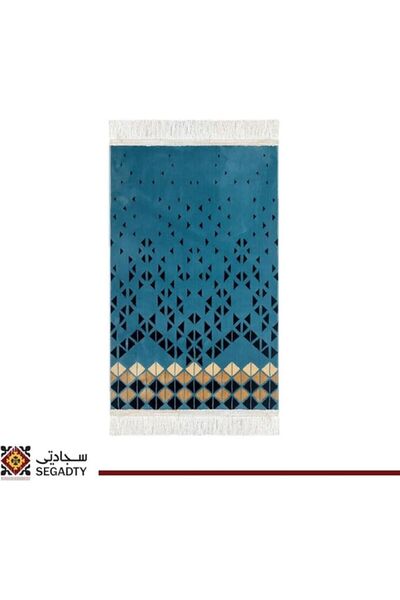 Segadty Luxury Palma Prayer Mat for 6 People with Imam Rug - Soft, Non-Slip, Blue 8mm
