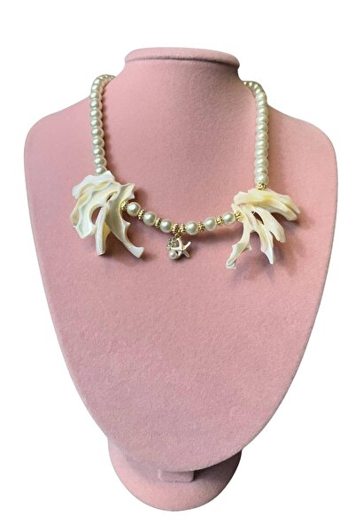 Uretti - قلادة مصنوعة يدويًا من الزجاج واللؤلؤ من أوزليم 9422 4080