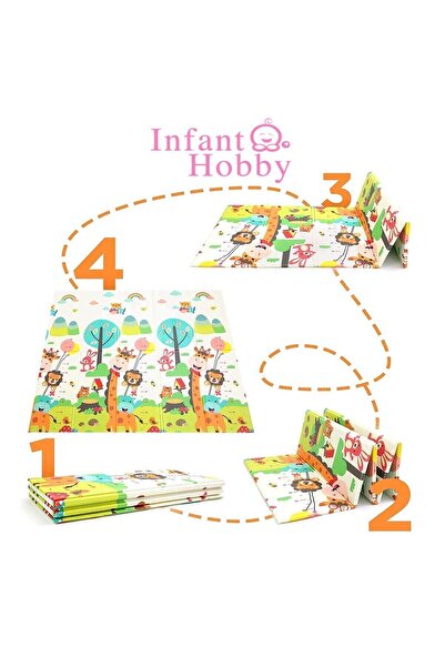 İnfant Hobby Giraffe Premium Katlanabilir Oyun Matı Oyun Halısı (ÖZEL KORUYUCU KENAR BİYELİ)