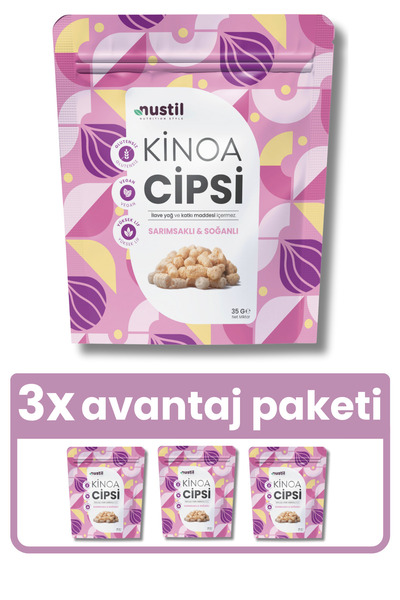 NUSTİL Sarımsaklı & Soğanlı Glutensiz Kinoa Cipsi 35g X3