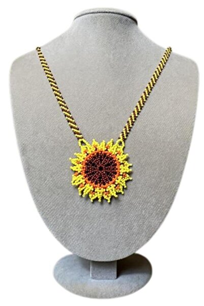 Uretti - Özlem 9422 2766 Handmade Sunflower Model Sand Bead Necklace