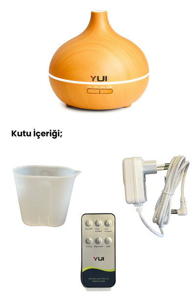 Yui AH30 Hava Nemlendirici Buhar Makinesi Ultrasonik Aroma Difüzör Oda Nemlendirici Işıklı