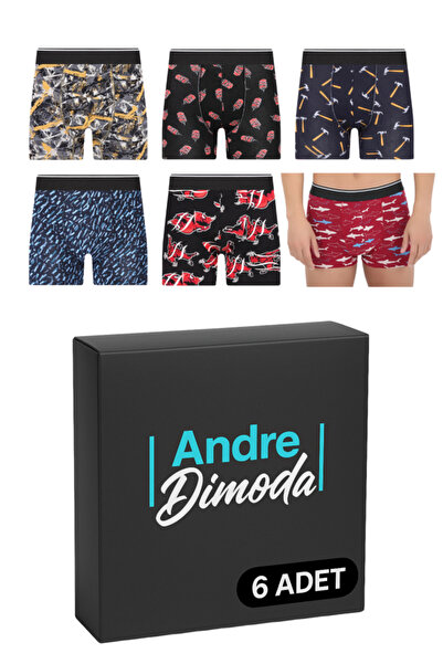 andredimoda Erkek 6'lı Boxer 1. Sınıf Kumaş Premium Paket Özel Dizayn. Düz Likralı Boxer Şort Çeyizlik Hediyelik
