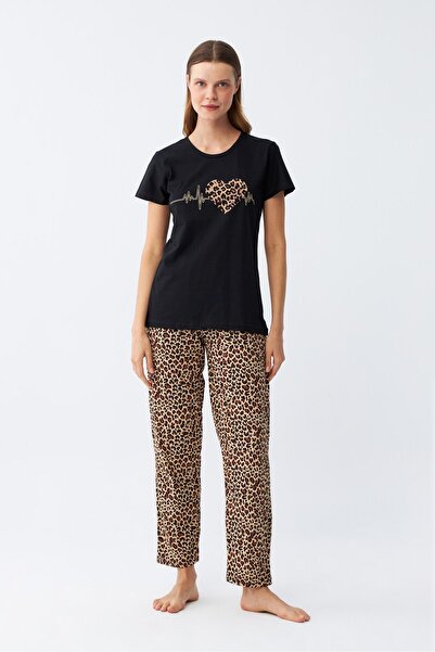 Akbeniz Kadın Penye Kısa Kol Pijama Takım 4128