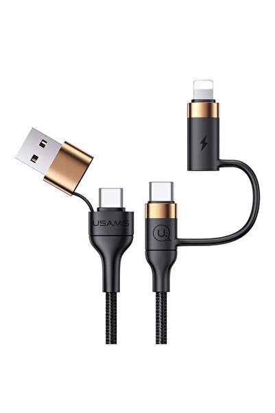 Timebox Καλώδιο Δεδομένων και Γρήγορης Φόρτισης Usams 4 σε 1 QC 3.0 60W USB U...