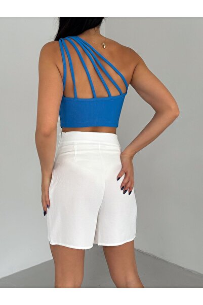 QUTTA Kadın Cepli Keten Şort Etek